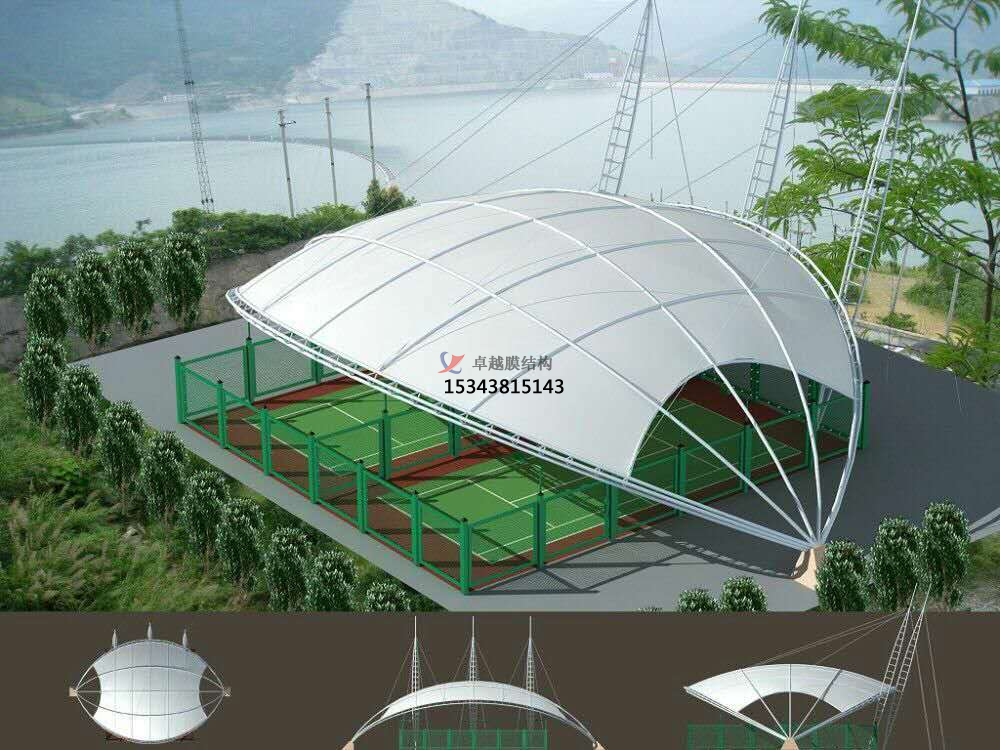 南陽門球場膜結(jié)構罩棚安裝